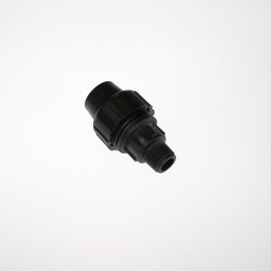 BLACK PE COUPLING 16MM X 1/2" MALE