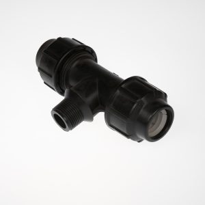 BLACK PE TEE 25MM X 3/4" MALE