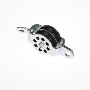 PULLEY 2" DOUBLE NYLON WHEEL-BLACK